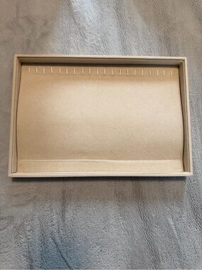 Beige Jewelry Display Tray - Soft Velvet Necklace Holder